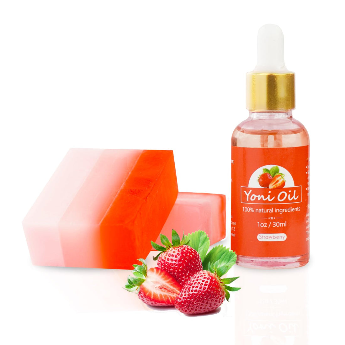2Pcs Strawberry Yoni Bars and Yoni Oil Set for Feminine Wash, Yoni Wash for Cleanse Vaginal Balance PH tovaginsh buy supplements canada