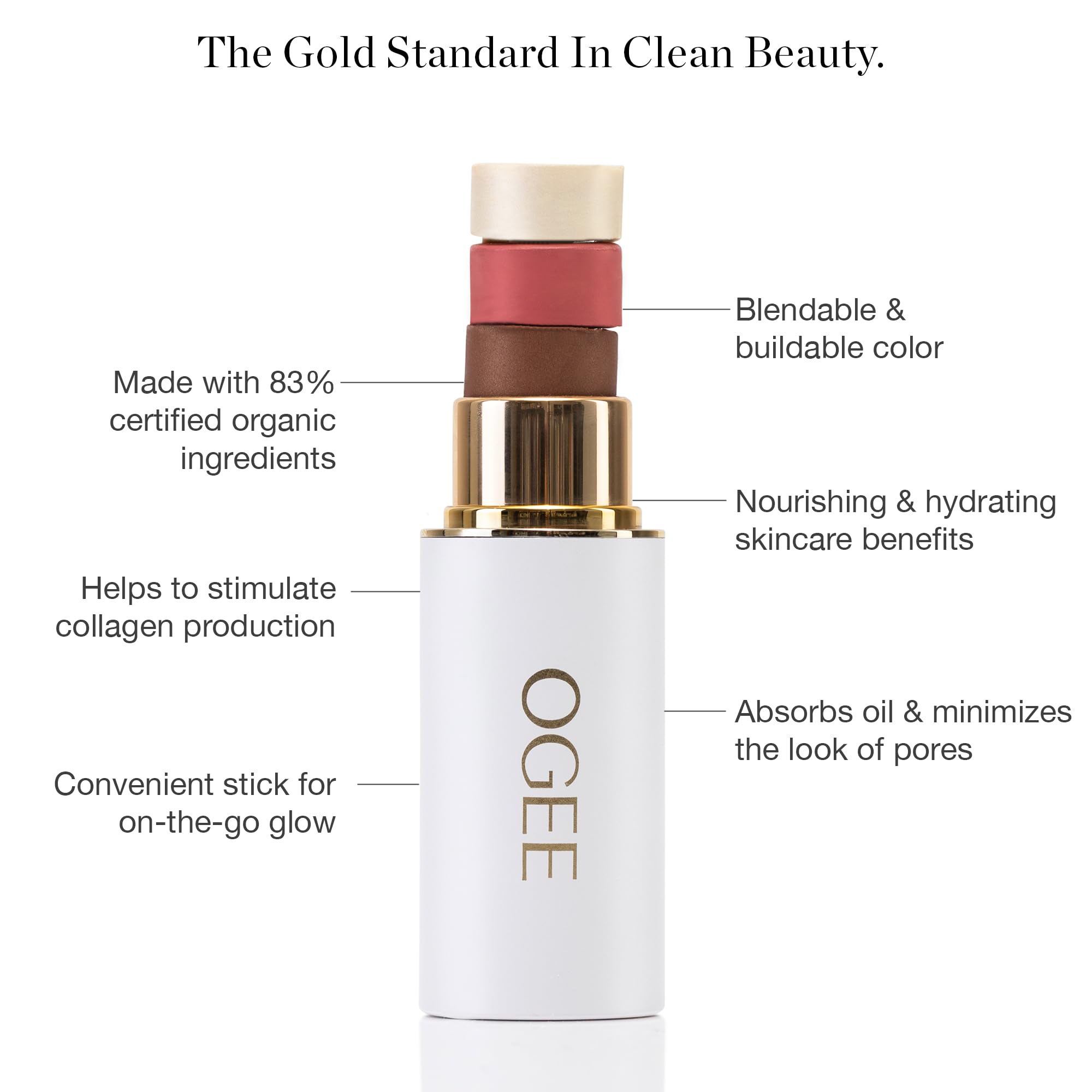 Ogee Sculpted Face Stick (ROSE QUARTZ - ROSE BLUSH) Certified Organic Blush Stick - Multi-Use Cream Blush Stick for Cheeks, Lips & Face Ogee buy supplements canada