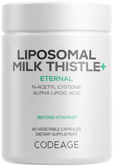Codeage Liposomal Milk Thistle+ Supplement - Silymarin from Silybum Marianum, NAC, Artichoke Leaf, Dandelion Root, Alpha Lipoic Acid, BioPerine, Liposomal Delivery - Non-GMO - 60 Capsules Codeage buy supplements canada