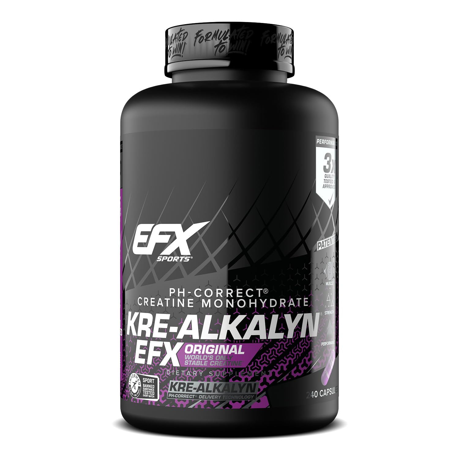 EFX Sports Kre-Alkalyn EFX | pH Correct Creatine Monohydrate Pill Supplement | Strength, Muscle Growth & Performance | 120 Servings, 240 Capsules EFX Sports buy supplements canada