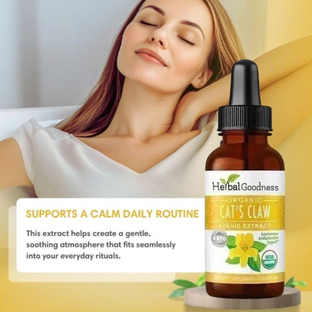 Cat's Claw Extract Joint Support - Herbal Supplement for Joint and Muscle Function, Immunity, Heart Support - Gluten Free - Superior Absorption - Organic Liquid 1oz - Herbal Goodness (1 bttl) Herbal Goodness buy supplements canada