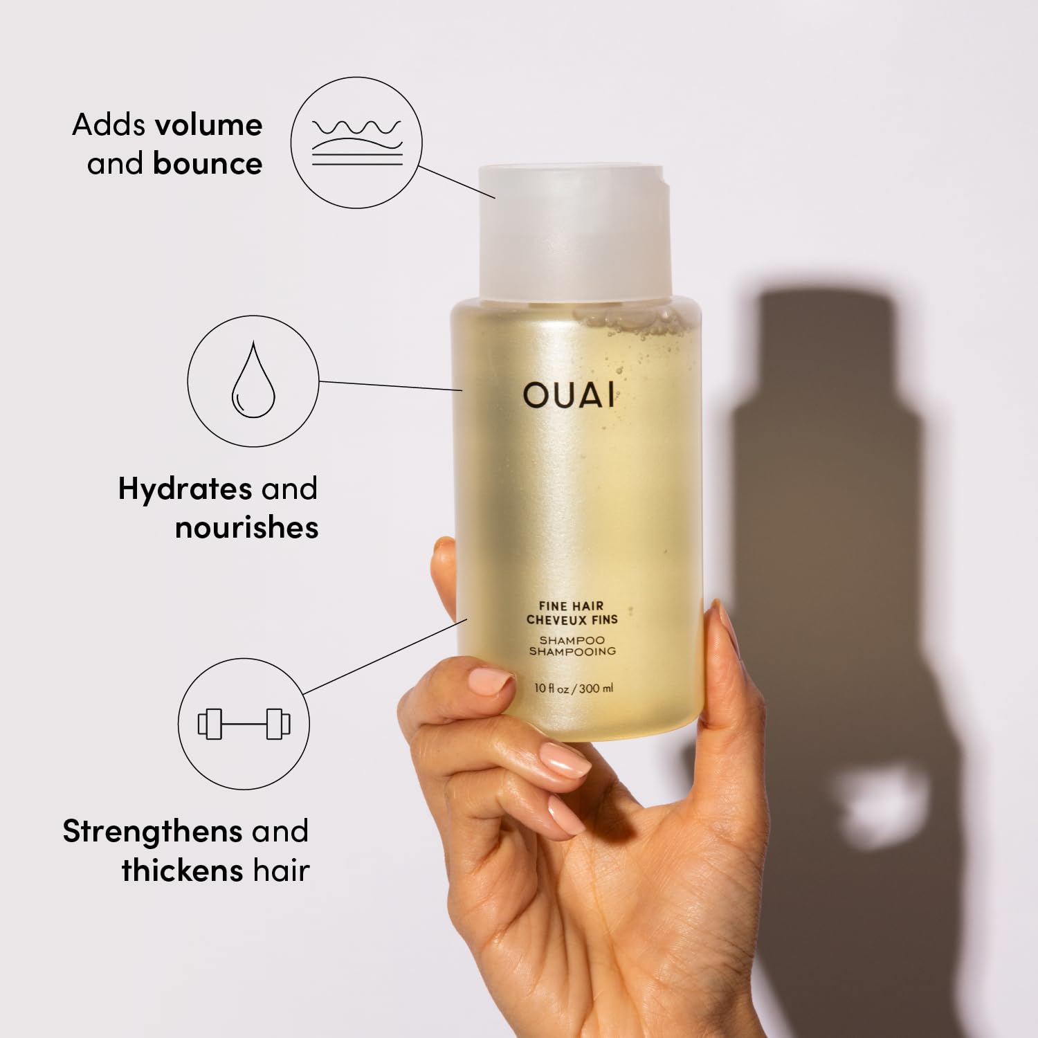 OUAI Fine Shampoo and Conditioner Set - Sulfate Free Shampoo and Conditioner for Women & Men - Made with Keratin, Marshmallow Root, Shea Butter & Avocado Oil - Free of Parabens & Phthalates (10 Fl Oz) OUAI buy supplements canada