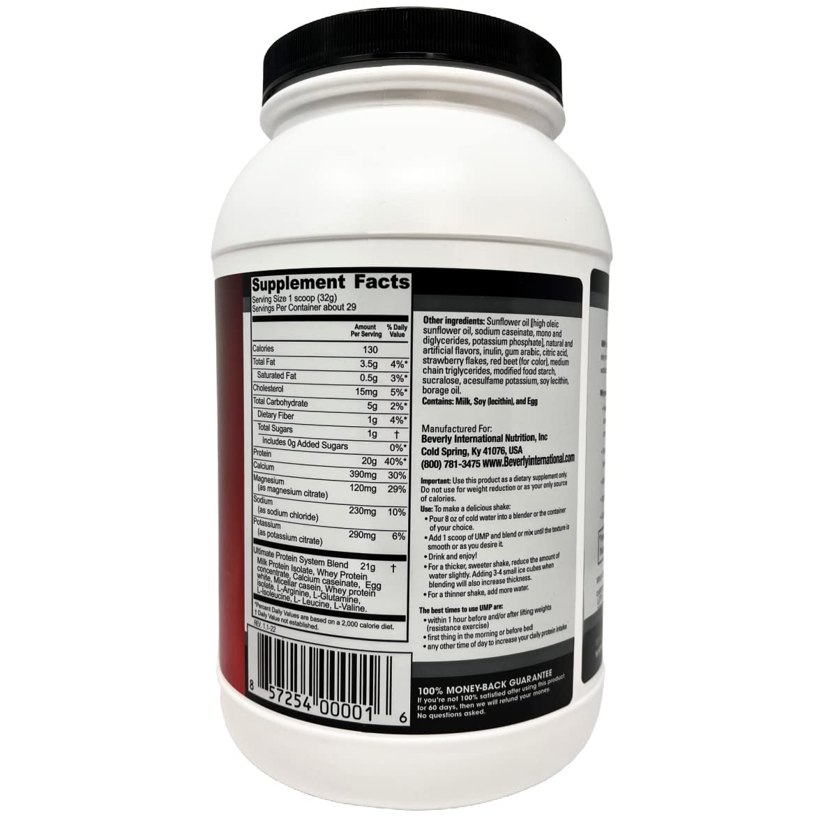 Beverly International UMP Protein Powder, Strawberry. Unique Whey-Casein Ratio Beverly International buy supplements canada