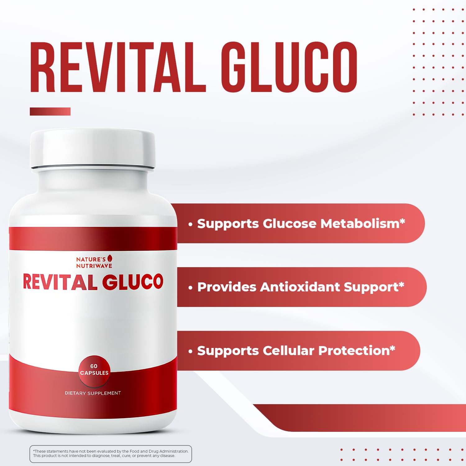 Revital Gluco – Daily Supplement with Vitamin C, Vitamin E, Magnesium, Biotin, Zinc & 10+ Botanical Ingredients – Made in USA, Non-GMO, Stimulant-Free Formula – 60 Caps (30 Servings), 1 Month Supply Nature’s NutriWave buy supplements canada