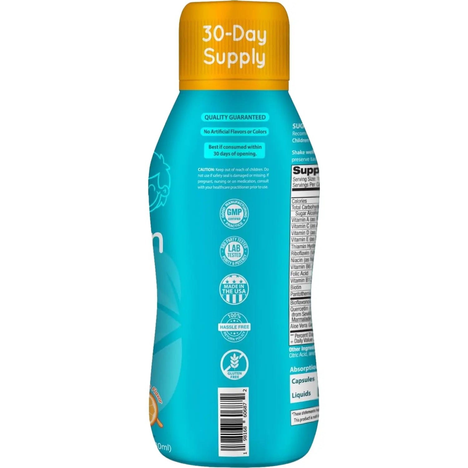 Sugar Free Liquid Multivitamin for Kids - High Absorption Kids Liquid Multivitamin with Vitamins A C D E & B Complex Plus Quercetin Immune Support Complex Clear Formulas buy supplements canada