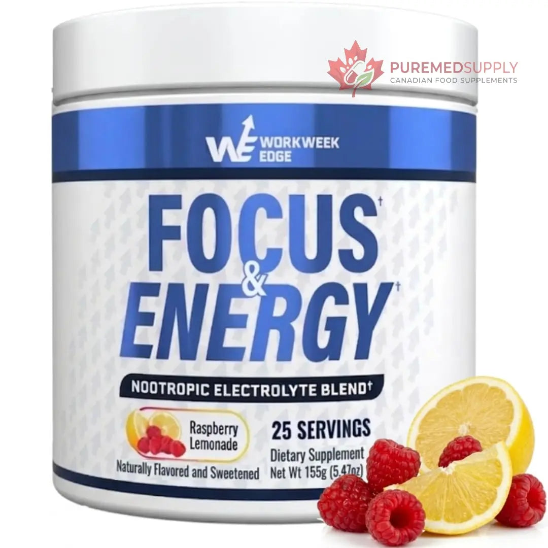 Workweek Edge Focus & Energy Drink Mix Powder – Zero Sugar, 100mg Caffeine + L-Theanine + L-Tyrosine Calm Nootropic Supplement for Steady Focus & Clean Energy – (25 Servings) Workweek Edge buy supplements canada