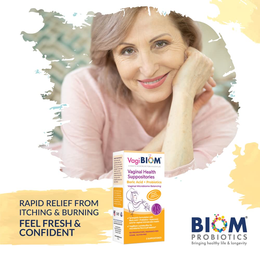 VagiBiom Boric Acid Suppositories with Lactobacillus: Microbiome Flora Balance; Balance and Nourishes VagiBiom buy supplements canada