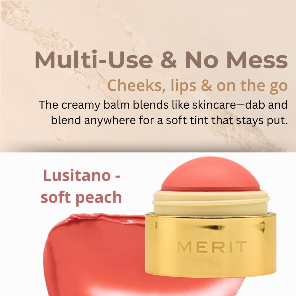 MERIT Flush Balm Cream Blush – Lusitano Soft Peach | Hydrating Radiant Cheek & Lip Tint Stick with Vitamin E | Lightweight, Buildable, Vegan & Cruelty-Free Blush Merit buy supplements canada