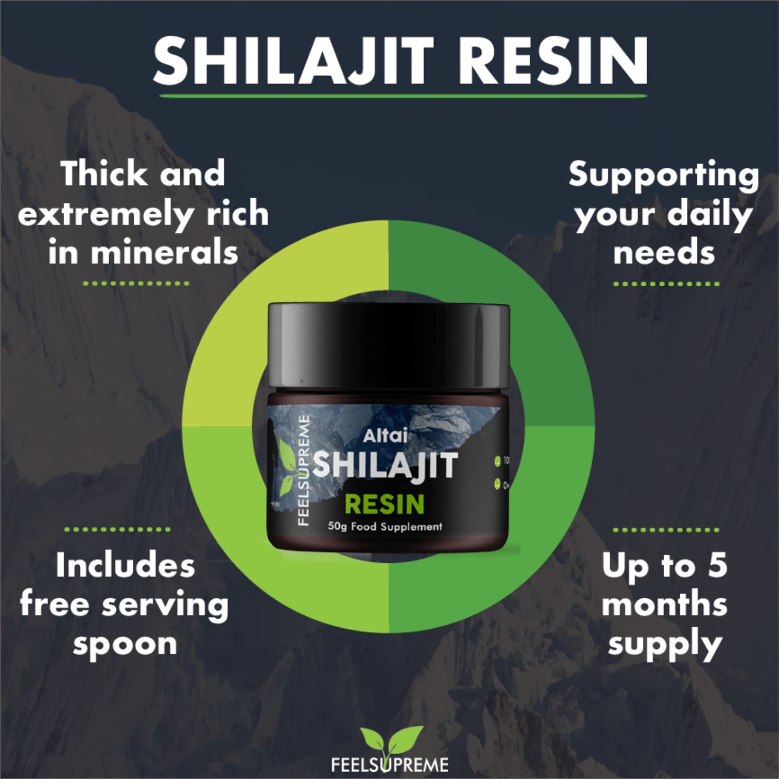 Natural Black Altai Shilajit Resin Large (50g) Pot | 100% Pure Additive Free | 80 Trace Feel Supreme buy supplements canada