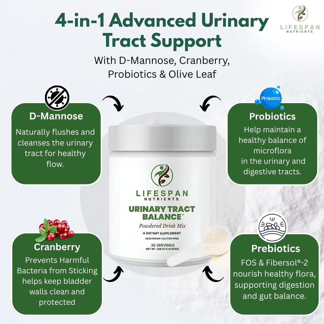 LifeSpan Nutrients D Mannose with Cranberry and Probiotics Powder Supports Urinary Tract and Bladder Health Easy Mix Drink Vegan Gluten Free 30 Servings LifeSpan Nutrients buy supplements canada
