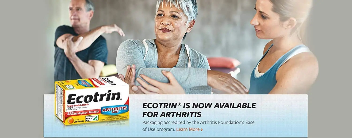 Ecotrin Regular Strength Safety Coated Aspirin | Arthritis Pain | 300 Tablets (2 Pack) Ecotrin buy supplements canada