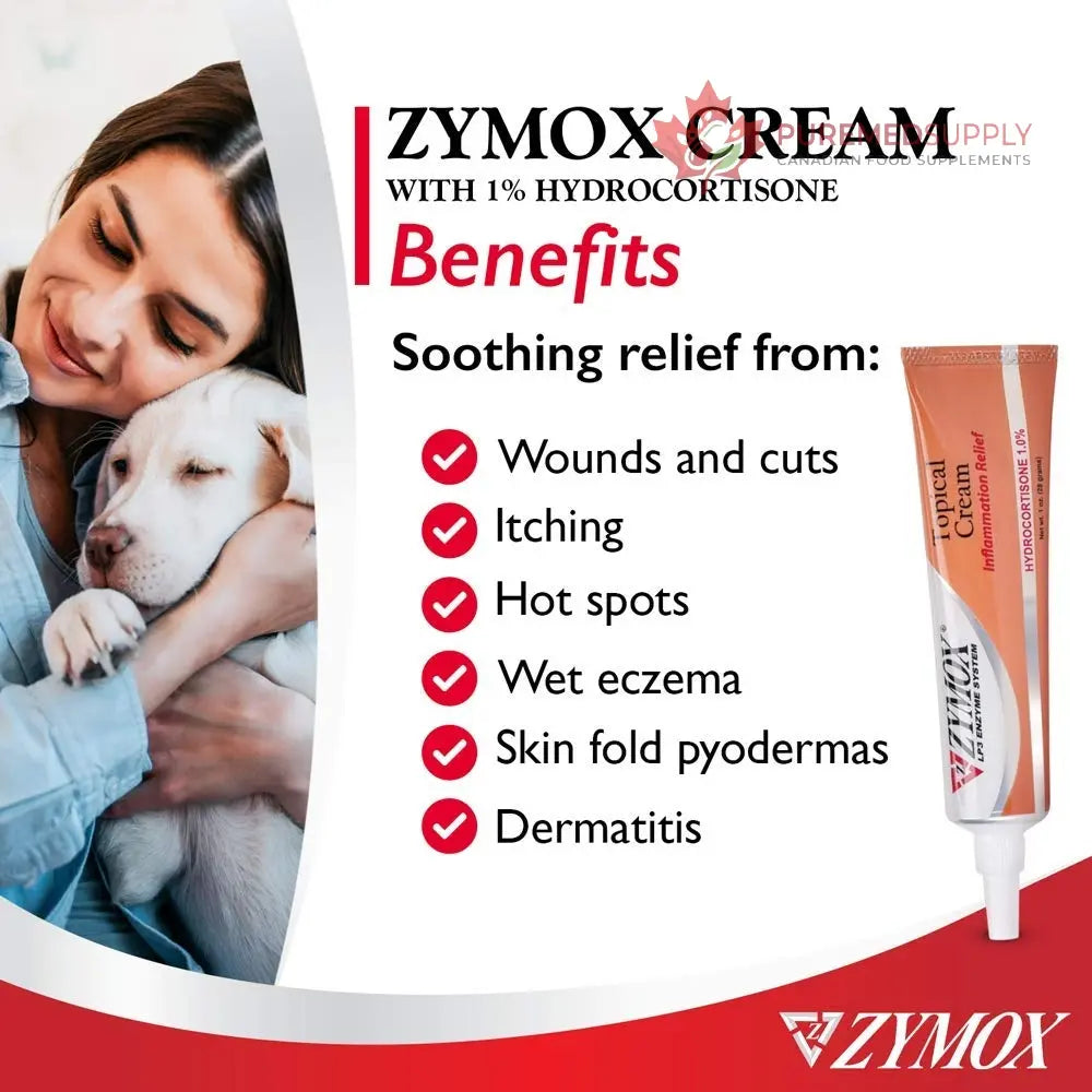Zymox Veterinarian Strength Topical Cream with 1% Hydrocortisone for Dogs and Cats, 1oz Zymox buy supplements canada