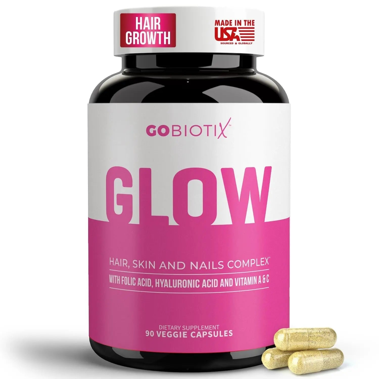 GOBIOTIX Hair Skin and Nails Vitamin Supplement - 10000mcg Biotin Pills with Hyaluronic Acid, Folate, Iron, Magnesium, and Zinc GOBIOTIX buy supplements canada
