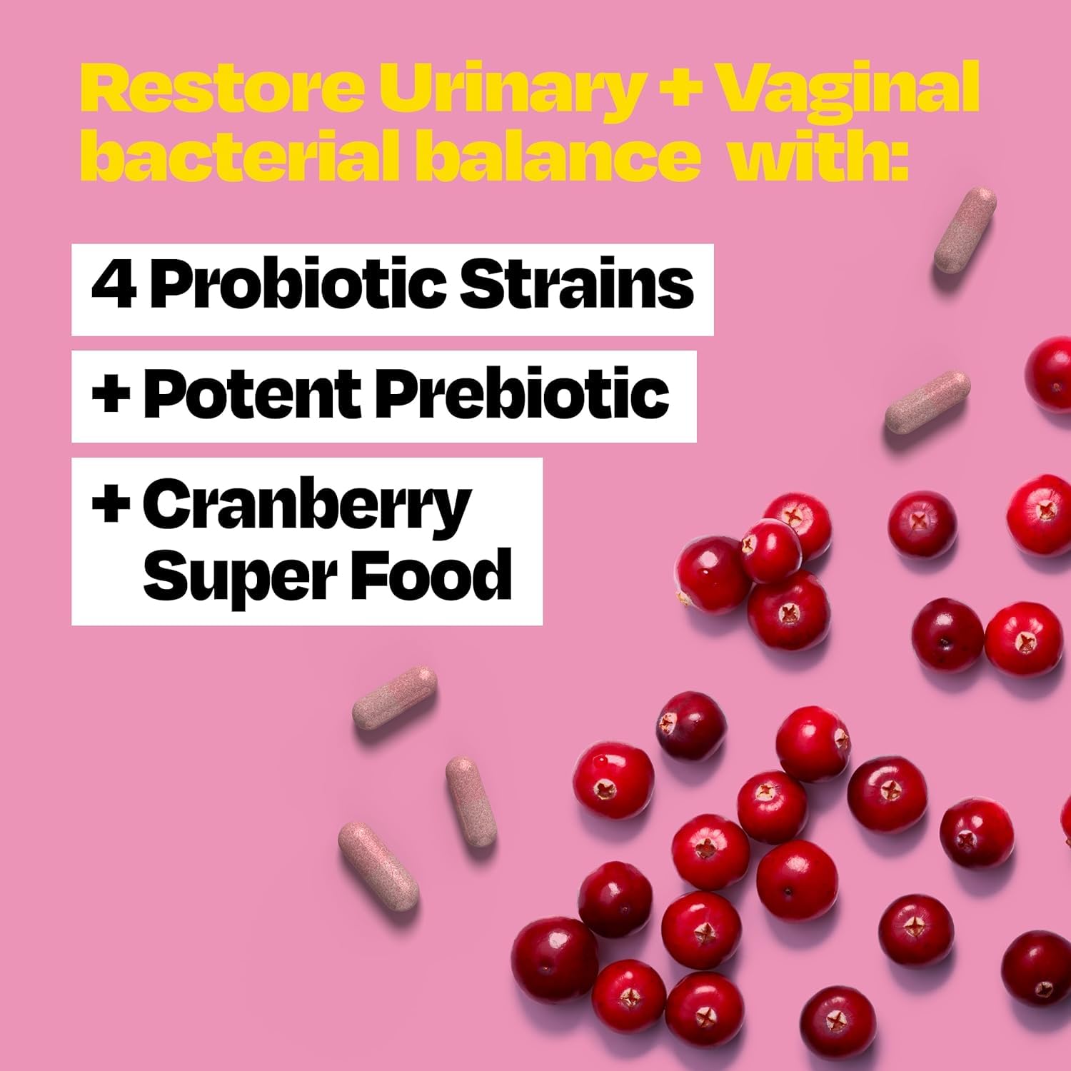 Cystex 3-in-1 Urinary Tract Probiotic for Women - Fast-Acting UTI & Yeast Infection Support with Prebiotics, Probiotics, & Cranberry - Supports Vaginal pH & Flora Balance - 30 Capsules Cystex buy supplements canada