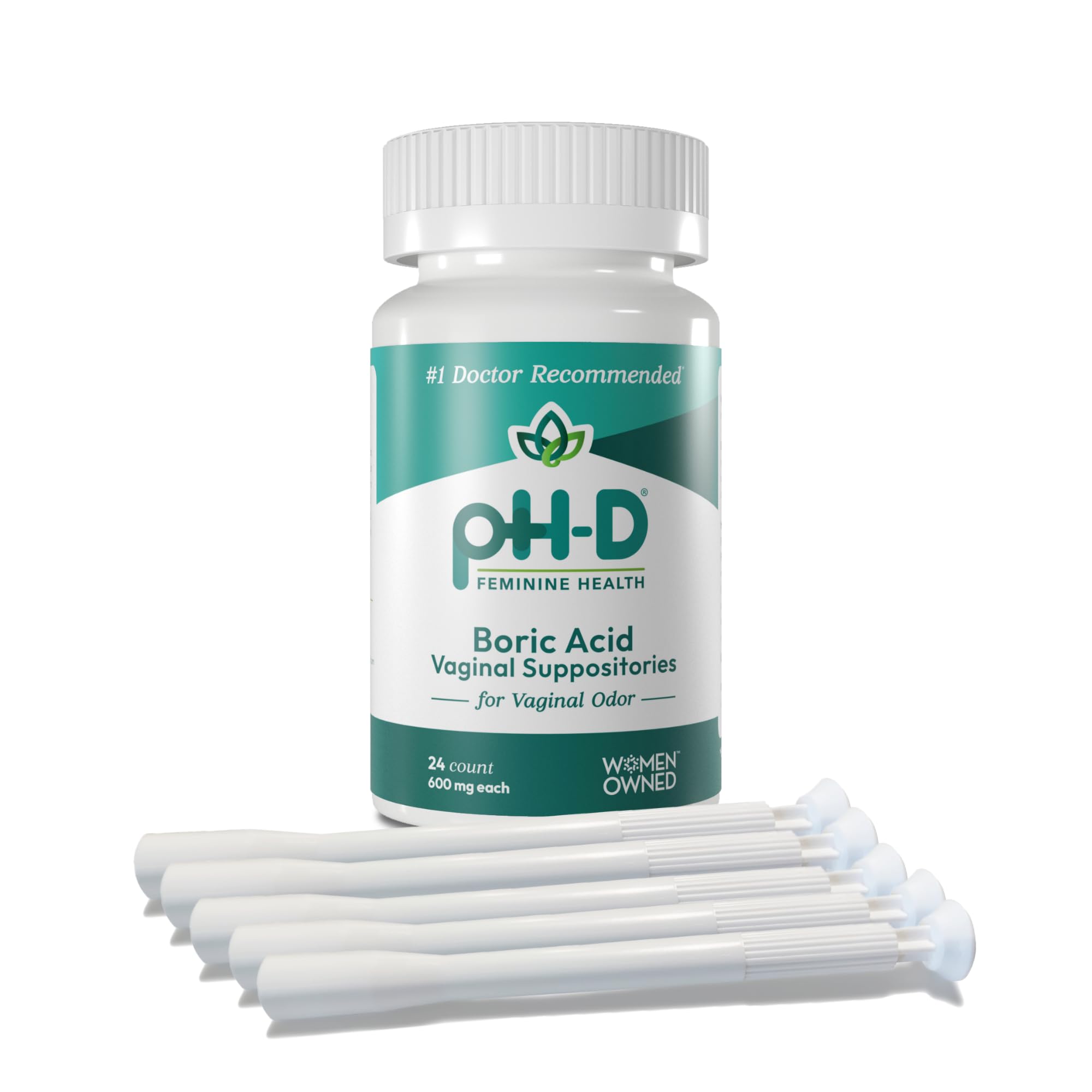 pH-D Feminine Health Support - Boric Acid Starter Bundle - pH-D Boric Acid Vaginal Suppositories 24 Count and 5 Vaginal Suppository Applicators pH-D Feminine Health Support buy supplements canada