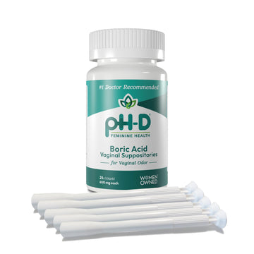 pH-D Feminine Health Support - Boric Acid Starter Bundle - pH-D Boric Acid Vaginal Suppositories 24 Count and 5 Vaginal Suppository Applicators pH-D Feminine Health Support buy supplements canada