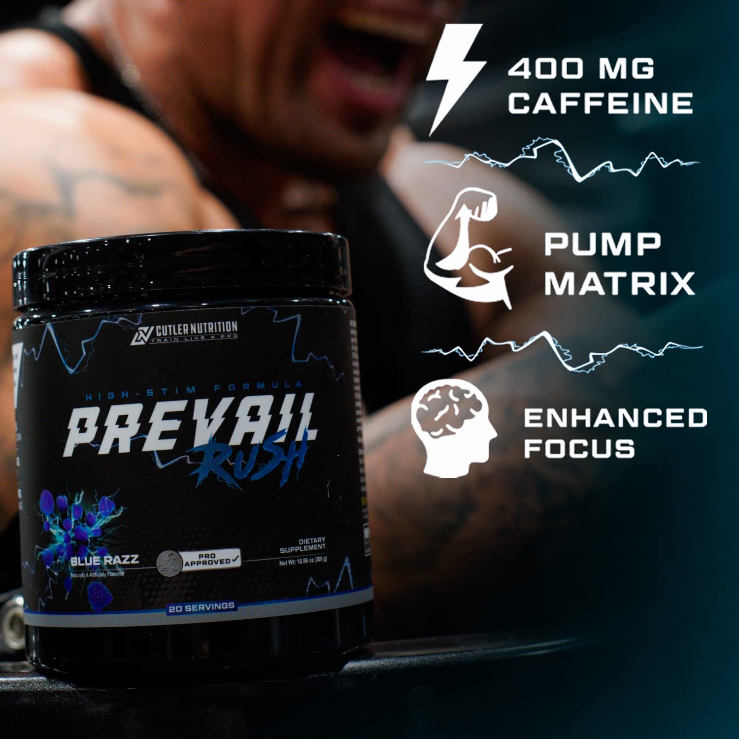 Cutler Nutrition High Stim Pre Workout Powder Prevail Rush Preworkout for Men & Women Cutler Nutrition buy supplements canada