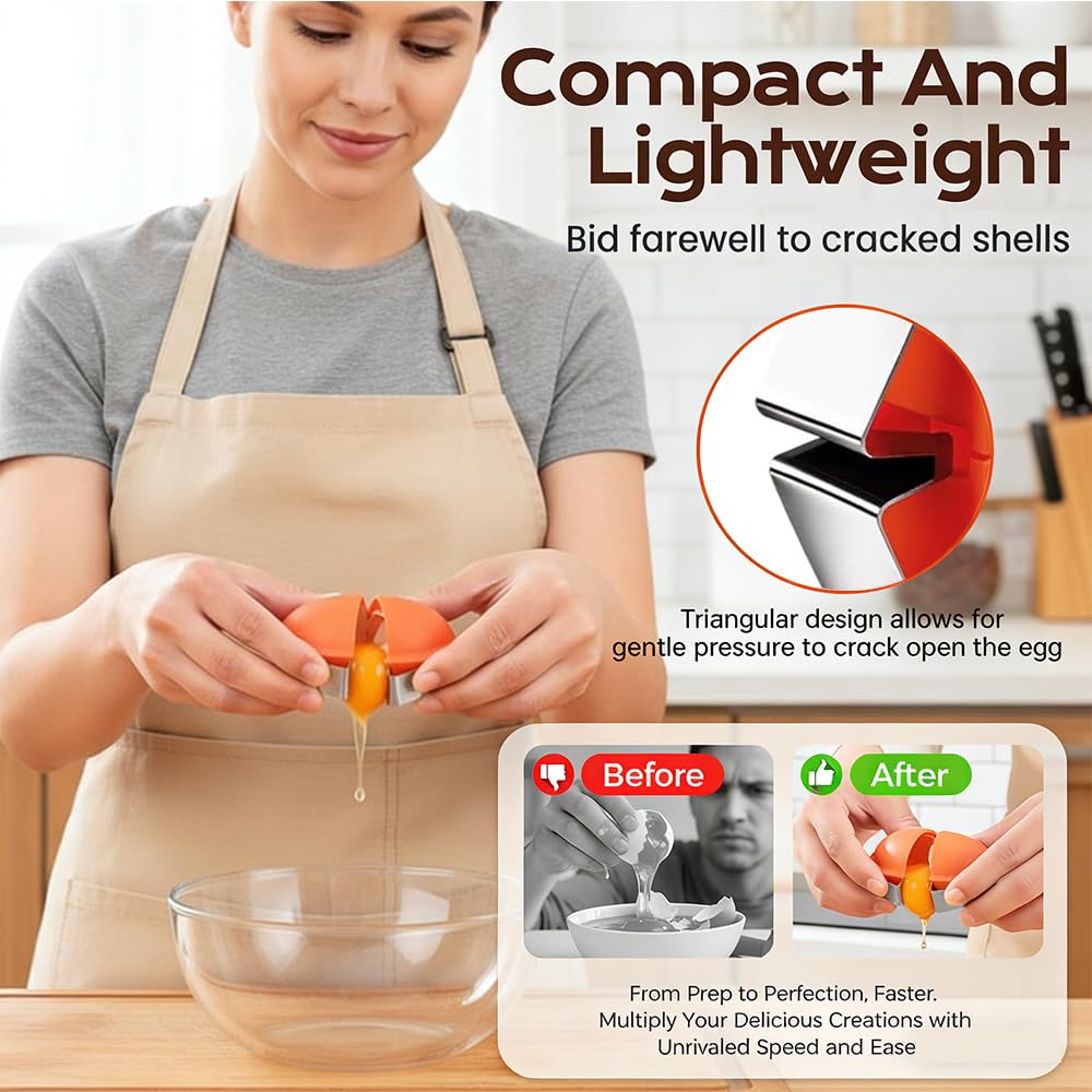 New Egg Shell Opener Egg Cracker Tool Stainless Steel, Multifunctional Egg Shell Opener for Raw Or Hard-Boiled Eggs, Kitchen Gadget for Cooking Baking (Orange Red) CLRZOL buy supplements canada