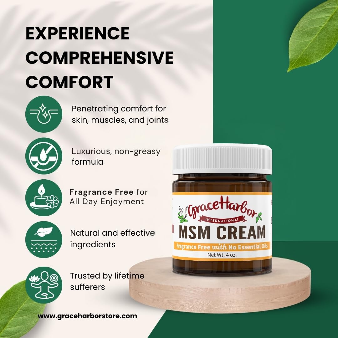 Grace Harbor MSM Cream – Variety 3 Pack – Daily Skin, Joint and Muscle Rub – Best Goat Milk Unscented Baby Lotion for Severly Dry Skin – Therapeutic Essential Oils and Fragrance Free – 4 oz Grace Harbor International buy supplements canada