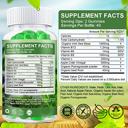 B BEWORTHS Apple Cider Vinegar & Sea Moss Gummies, Organic ACV Gummies B BEWORTHS buy supplements canada