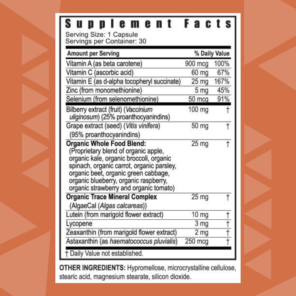 Youngevity Ocutiv™ - Eye Vitamin & Mineral Supplement - Contains Vitamin A, C, E, Zinc, Bilberry, Lutein, Lycopene, Zeaxanthin, Astaxanthin - 30 Capsules Youngevity buy supplements canada