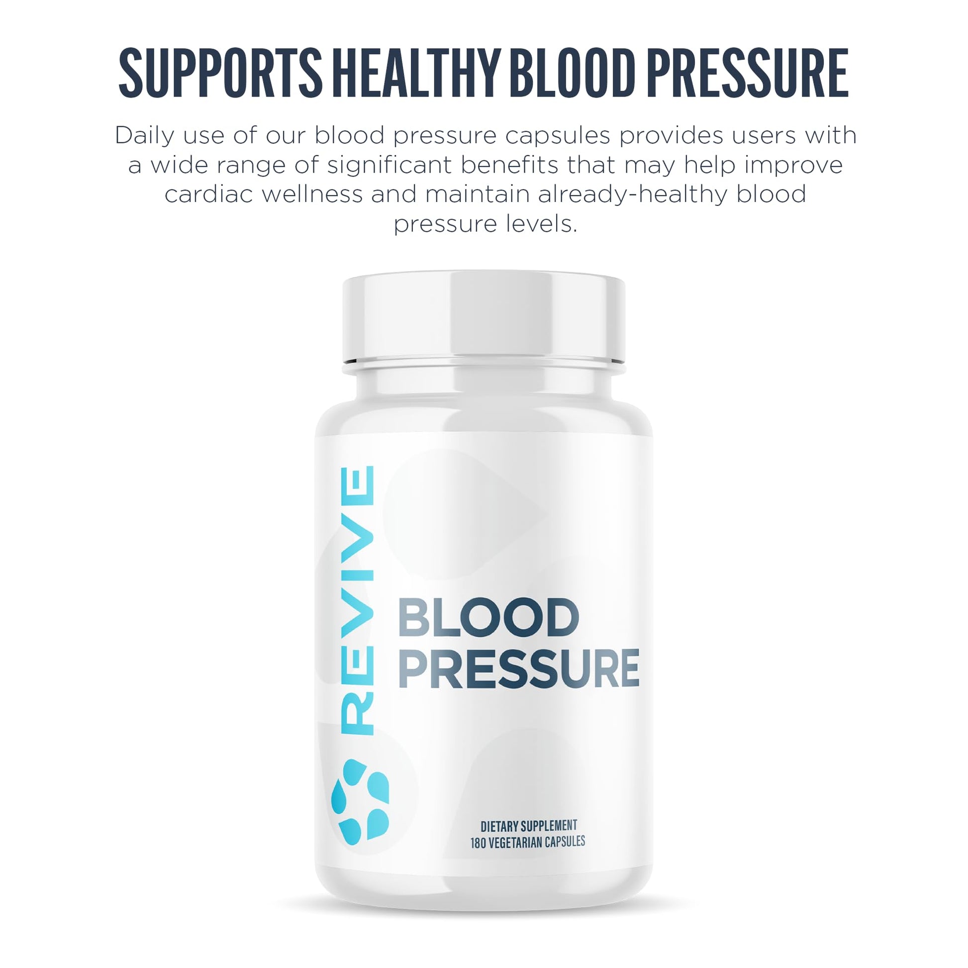 Revive MD Blood Pressure Support Supplement - Supports Heart and Circulatory Health, Energy & Daily Wellness - Magnesium, Potassium, Folic Acid & Garlic Formula (180 Vegetarian Capsules, 60 Servings) Revive buy supplements canada