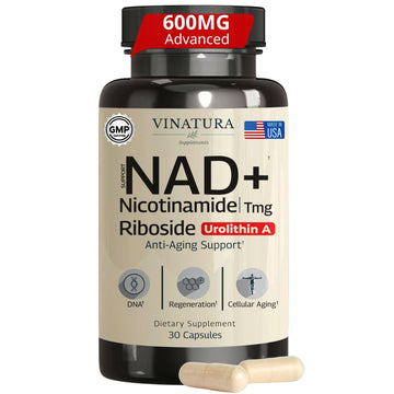 VINATURA NAD Supplement, Nicotinamide Riboside with Resveratrol - Advanced NAD+ Supplement with TMG and Urolithin A, for Women and Men - 30 Vegan Capsules VINATURA buy supplements canada