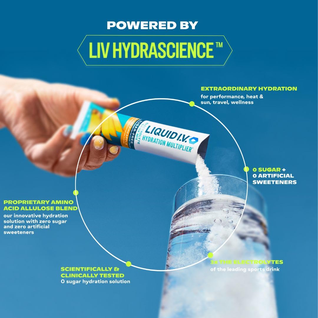 Liquid I.V.® Hydration Multiplier Sugar-Free - White Peach | Electrolyte Powder Drink Mix | 1 Pack (14 Servings) Liquid I.V. buy supplements canada