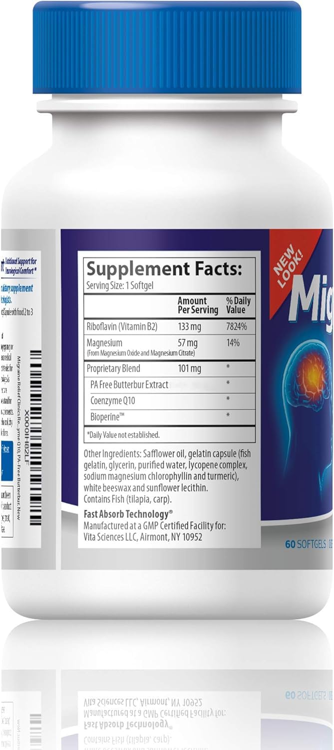 Vita Sciences Migravent – Advanced Nutritional Formula with Magnesium, CoQ10, Vitamin B2, and Butterbur for Brain and Circulatory Wellness – 60 Capsules Vita Sciences buy supplements canada