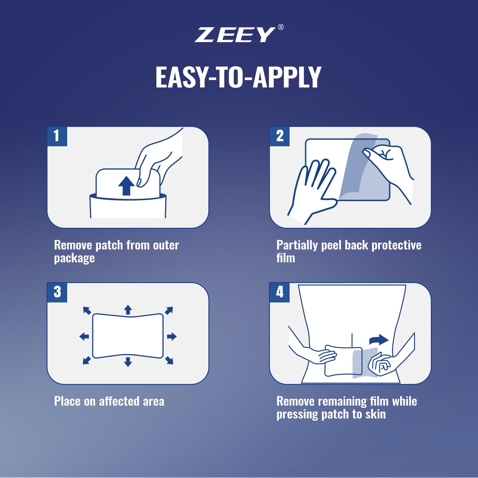ZEEY 5% Menthol Overnight Pain Relief Patches, French Lavender Oil Pain Patch for Back, Knee, Neck, Shoulders, Joints, Muscle Soreness, Fast Acting, Topical Analgesic, Gel Patch, 3.94" x 2.76", 5Ct ZEEY buy supplements canada