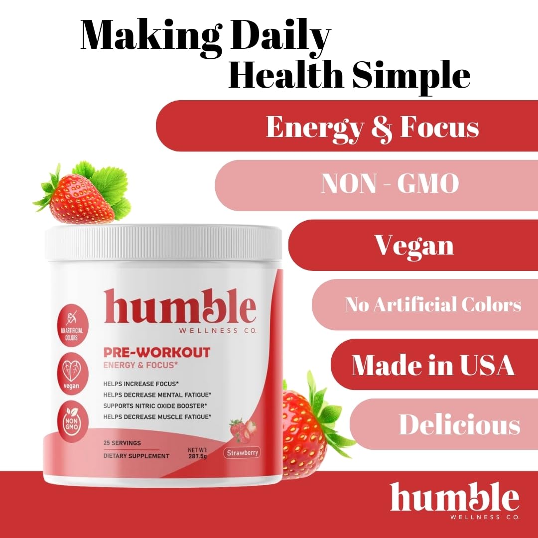 Humble Wellness Pre-Workout: Increase Focus, Decrease Mental Fatigue, Supports Nitric Humble Wellness buy supplements canada