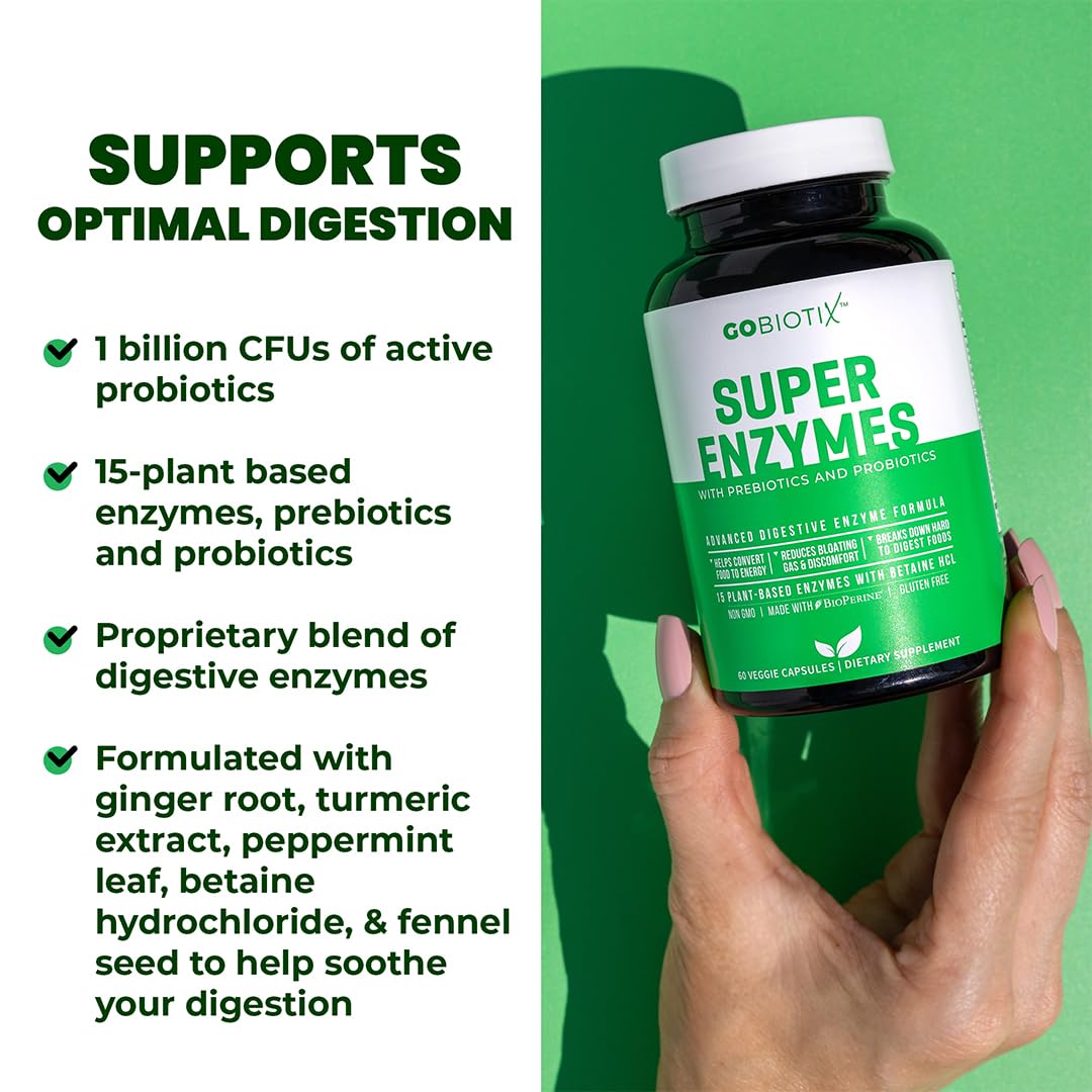 GoBiotix Digestive Enzymes Supplement with Prebiotics and Probiotics for Women and Men - Gut Health, Gluten Digestion, Lactose Absorption GOBIOTIX buy supplements canada