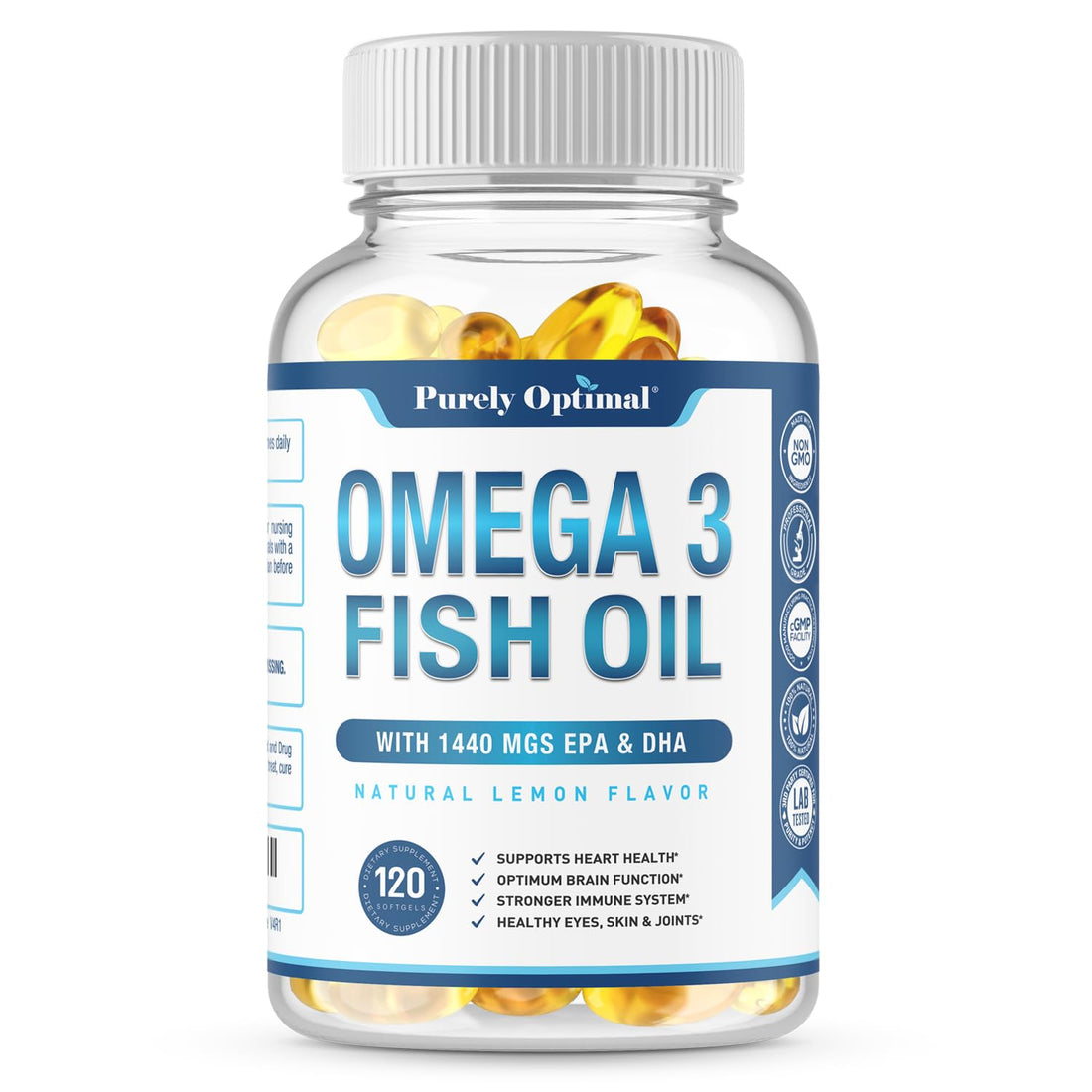 Premium Omega 3 Fish Oil Supplement 2400mg - Burpless Fish Oil Omega3 Softgels Purely Optimal buy supplements canada