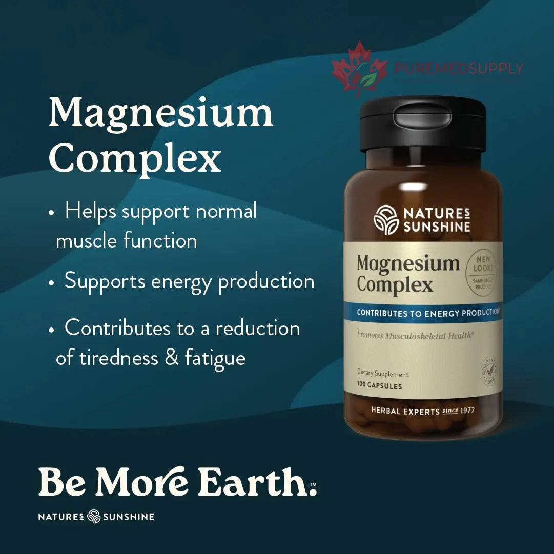 Nature’s Sunshine Magnesium Complex - High Potency Magnesium Supplement with Citrate & Malate for Relaxation, Optimal Absorption, Muscle Function, Energy Production - 50 Servings (100 Capsules) Nature's Sunshine buy supplements canada