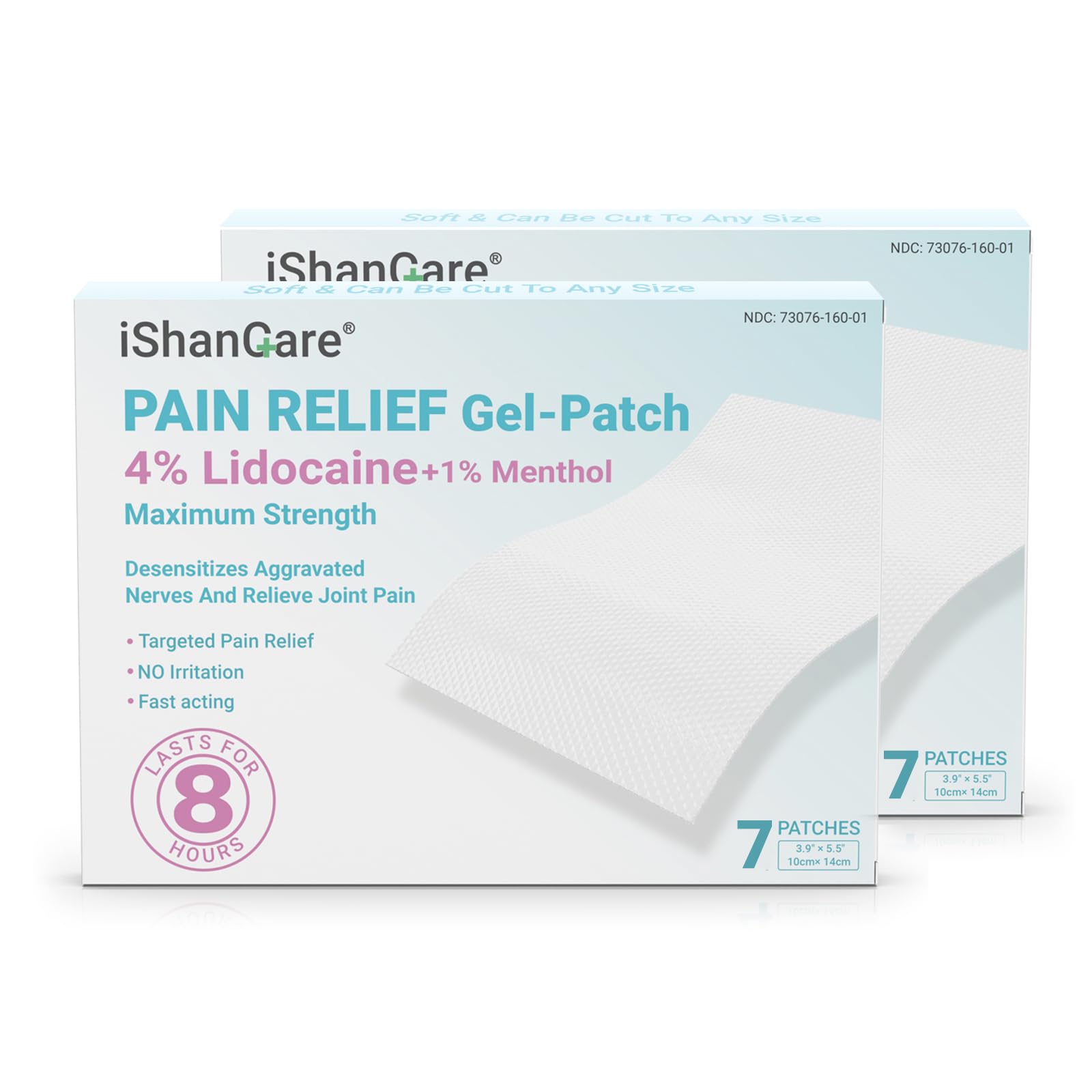 ishancare Lidocaine 4% + Menthol 1% Patches 14Count Fast Acting Maximum Strength Back Neck, Shoulders, Knees, Elbows Pain Relief - Temporary Nerve & Joint Pain Solution ishancare buy supplements canada