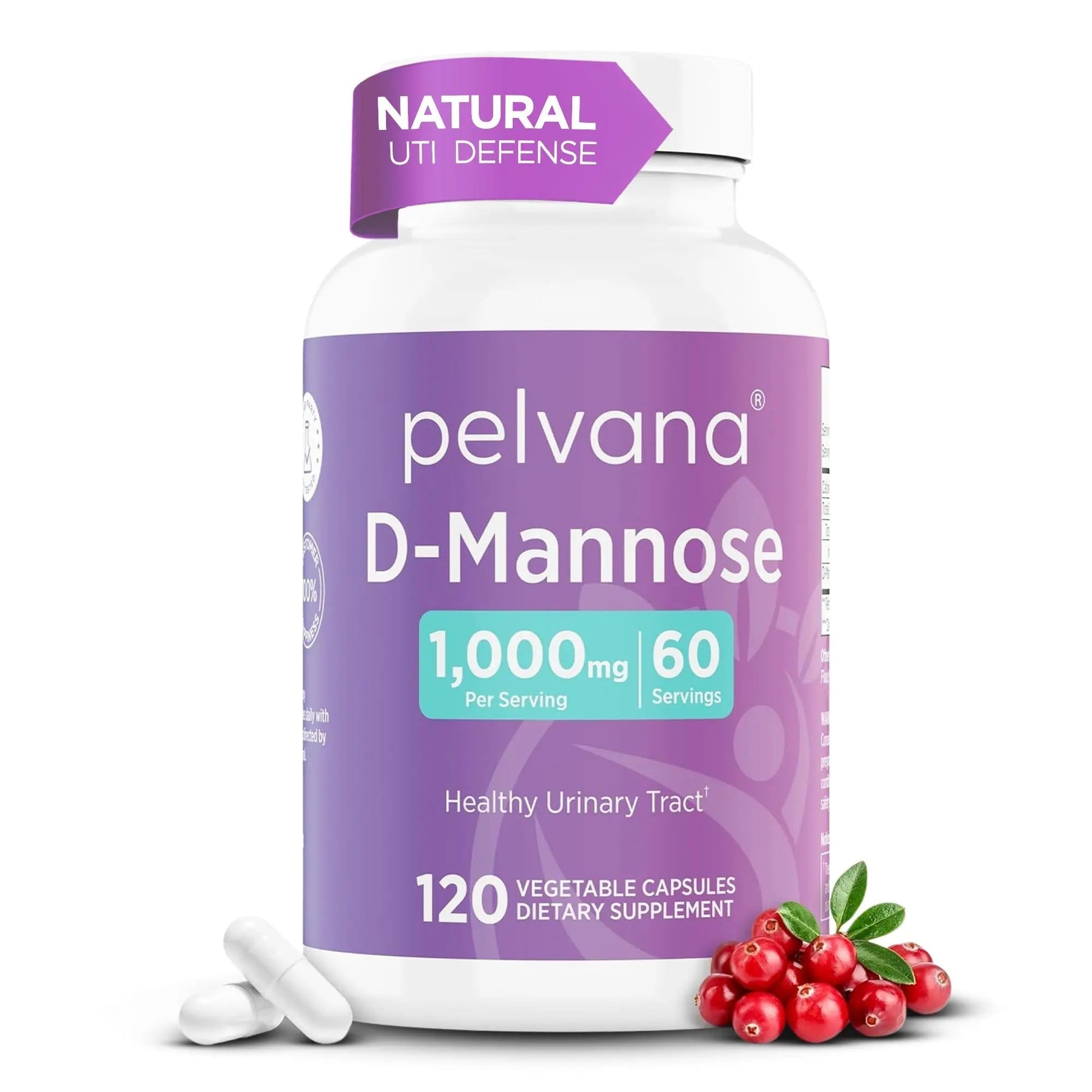 Pelvana D-Mannose 120 Capsules (500mg Each) – 1000mg per Serving – Assists & Maintains Healthy Urinary Tract, Flushes Impurities, Pure Ingredients, Gluten-Free – Third-Party Lab Tested, Made in USA Pelvana buy supplements canada