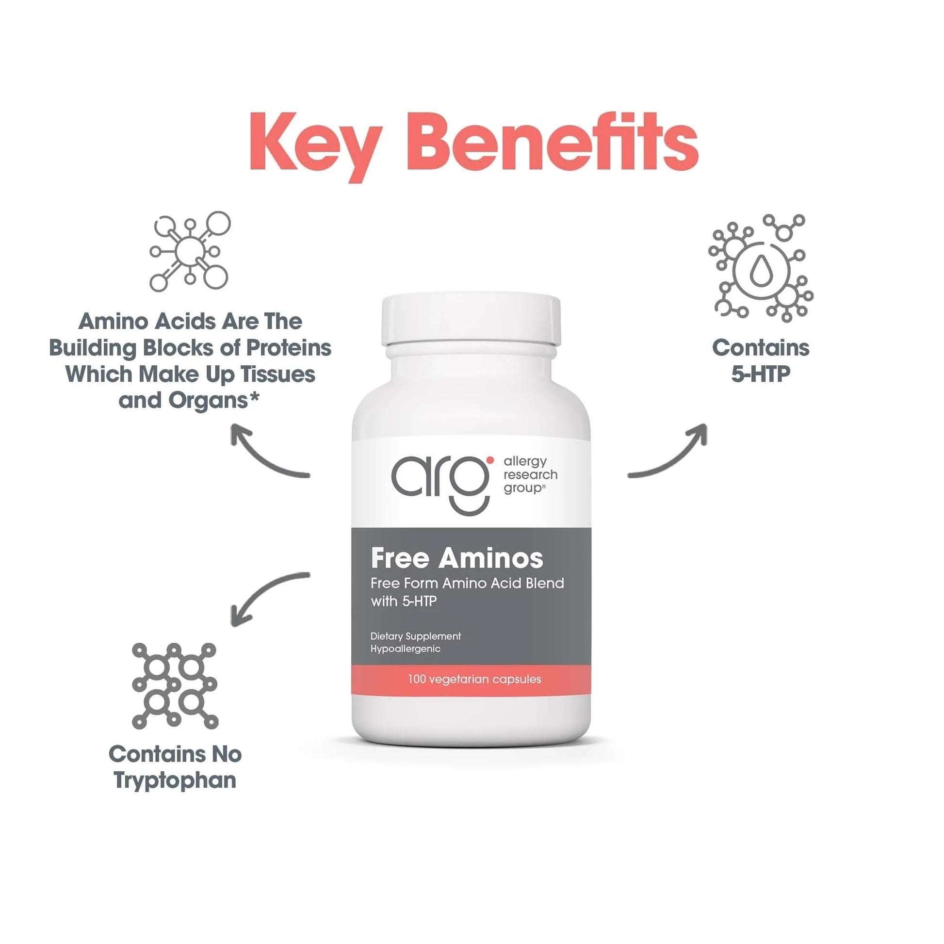 Nutricology Free Aminos Supplement - Essential Amino Acids Complex, Lean Muscle Mass Support, Vegetarian Capsules - 100 Count Allergy Research Group buy supplements canada