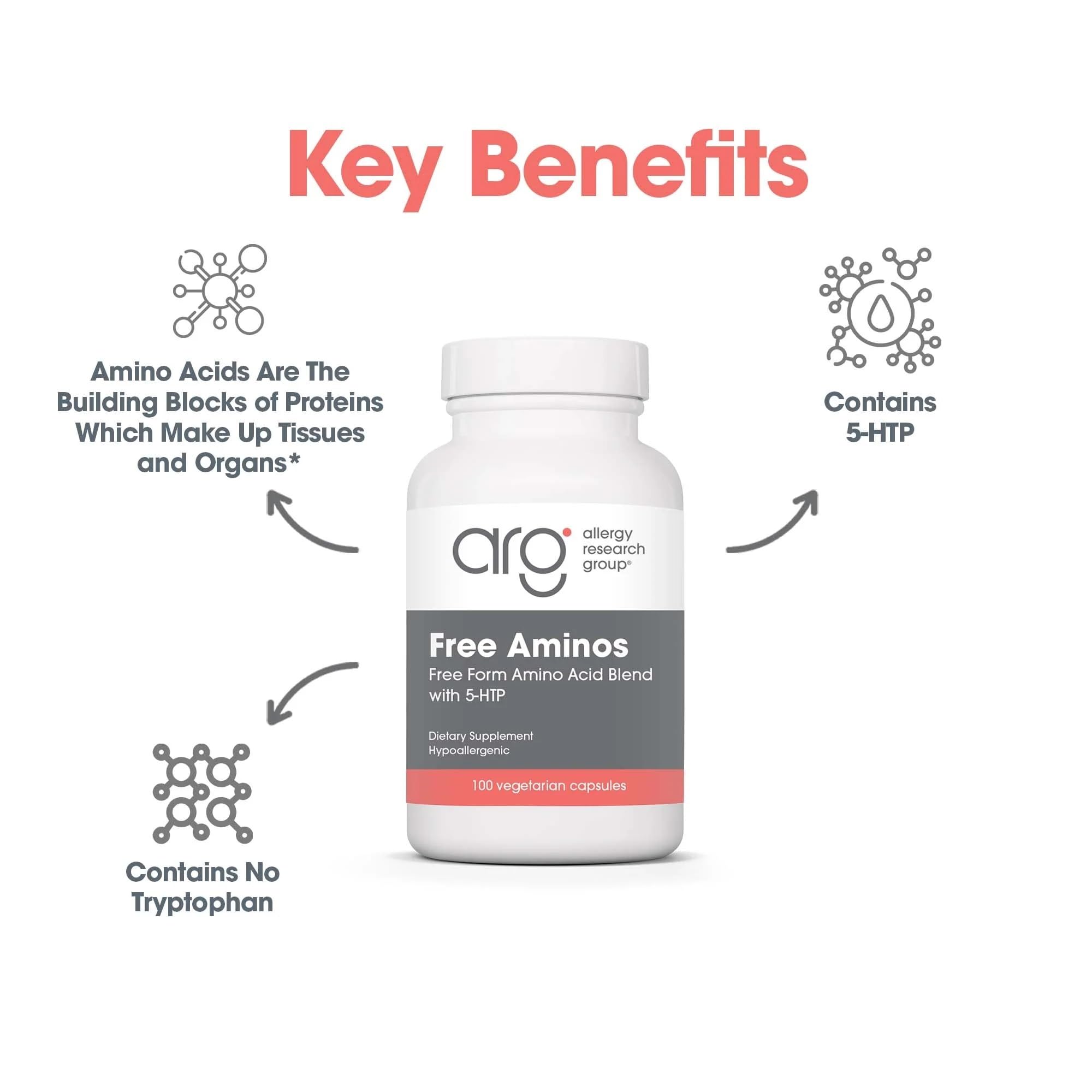 Nutricology Free Aminos Supplement - Essential Amino Acids Complex, Lean Muscle Mass Support, Vegetarian Capsules - 100 Count Allergy Research Group buy supplements canada
