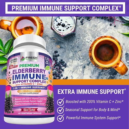 FRESH HEALTHCARE Elderberry Capsules - High Potency Black Elderberry with Zinc FRESH HEALTHCARE buy supplements canada