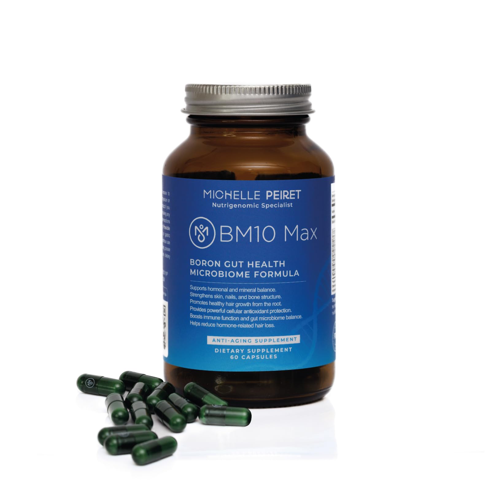 Michelle Peiret BM10 Max | Boron Supplement for Men & Women | Boron Complex with Zinc, Biotin 10,000 mcg, MSM, Silica, Saw Palmetto | Hair Skin & Nails + Trace Mineral Support | 60 Veg Capsules Michelle Peiret buy supplements canada