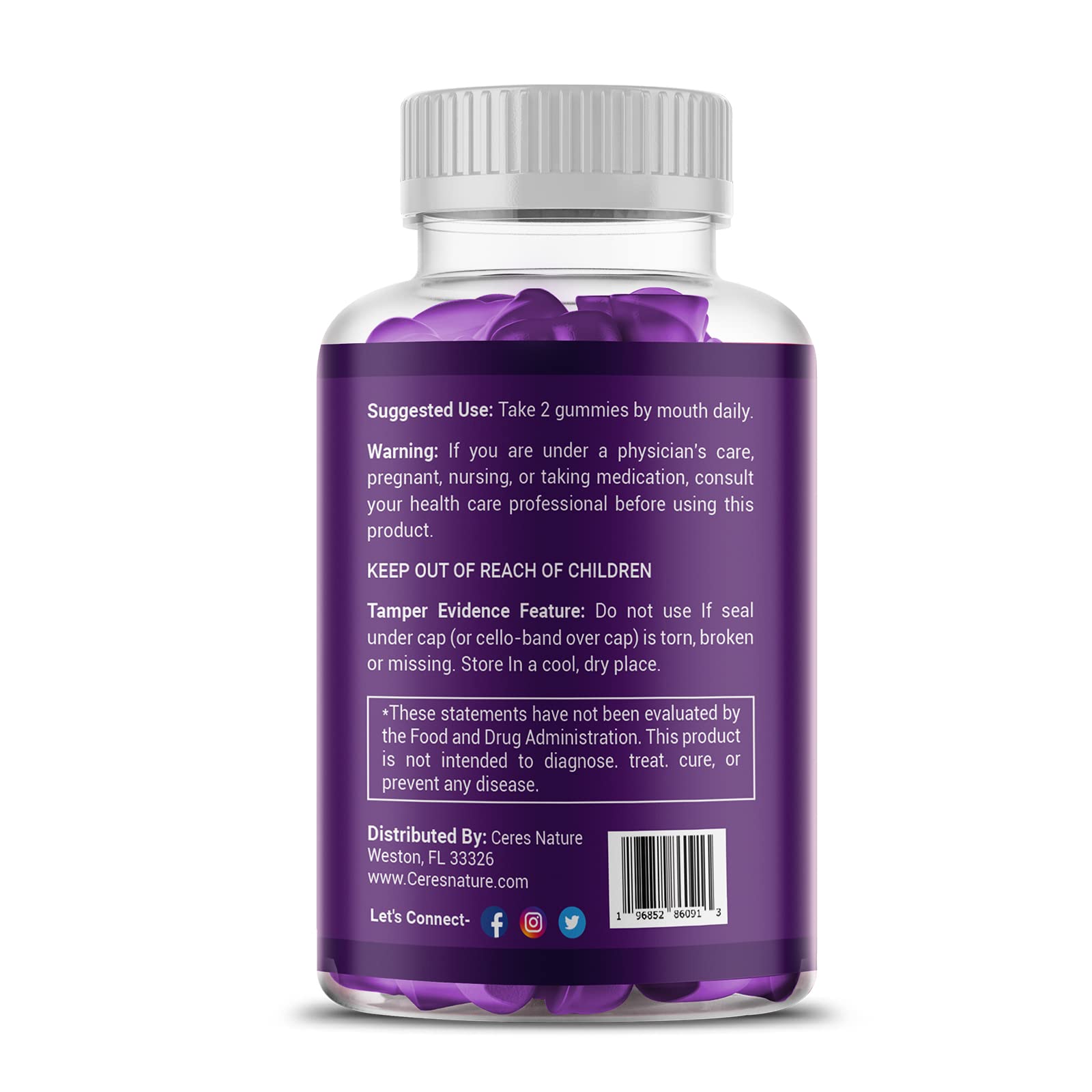 Premium Saffron Extract 88.5mg** Gummy - Appetite Control, Eye Support, Boost Energy Ceres Nature buy supplements canada