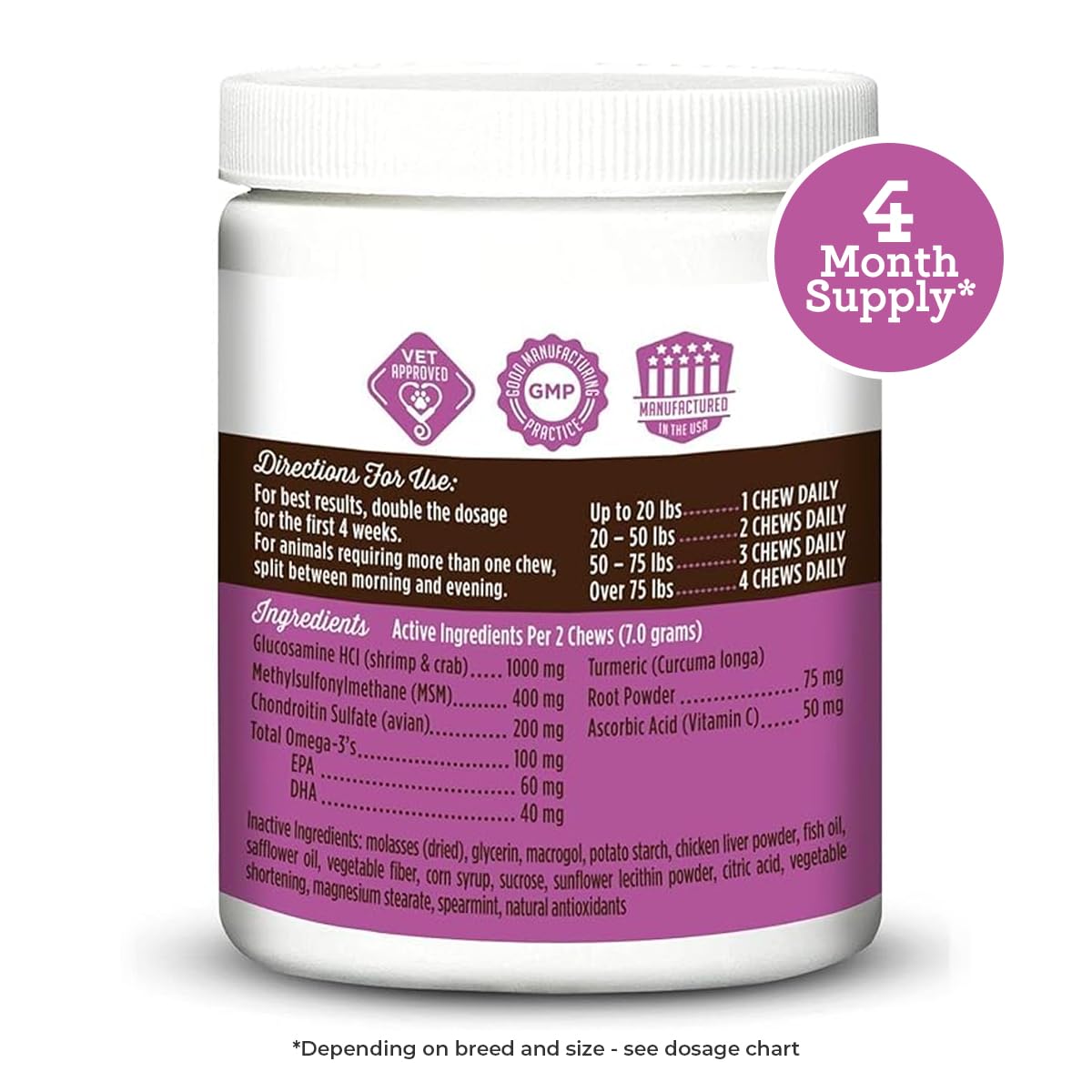VetPro Dog Hip and Joint Supplement - Pain and Inflammation Relief Chews VetPro Complete buy supplements canada