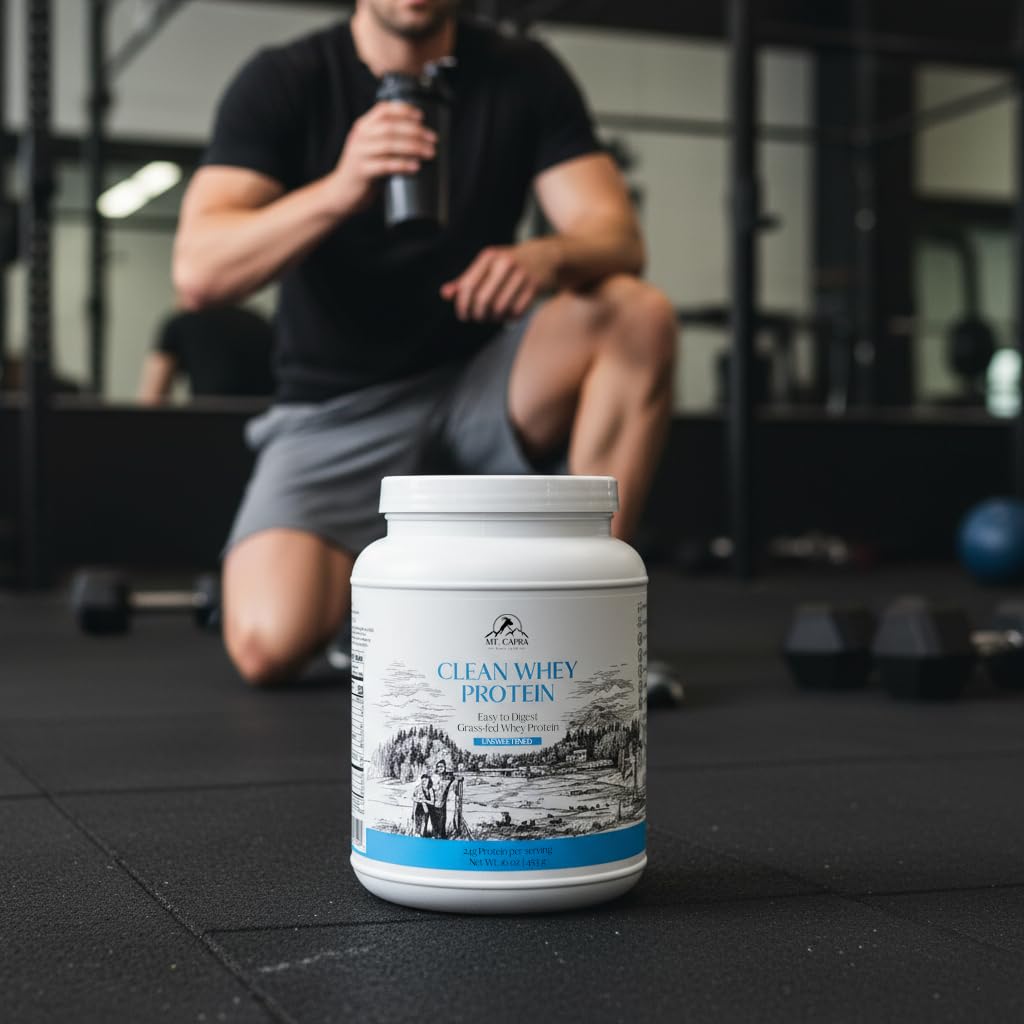 Mt. Capra Clean Whey Protein | Grass-Fed Undenatured Goat Whey Protein Powder | 24 g Protein Per Serving, All Natural, Non-GMO, High in Branch Chain Amino Acids | Unsweetened | 15 Servings - 16 oz MT. CAPRA SINCE 1928 buy supplements canada