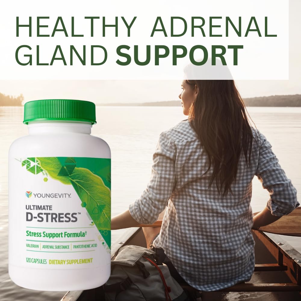 Youngevity Ultimate D-Stress™ – Natural Stress Relief Supplement with Magnesium, Valerian Root Extract, and B Vitamins – Supports Adrenal Health and Nervous System – 120 Capsules (Pack of 1) Youngevity buy supplements canada