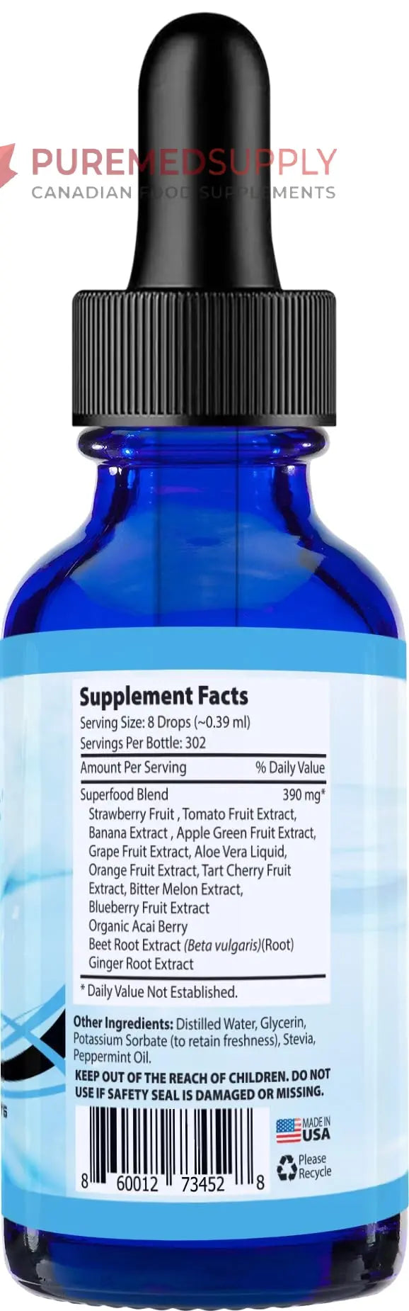 Absonutrix Superfood Extract 390 mg, 4 Oz Liquid, 302 Servings, Made in USA, Quick Absorption, Quality Potent Ingredients, Non-GMO, GMP Certified, Cruelty-Free Products Absonutrix buy supplements canada