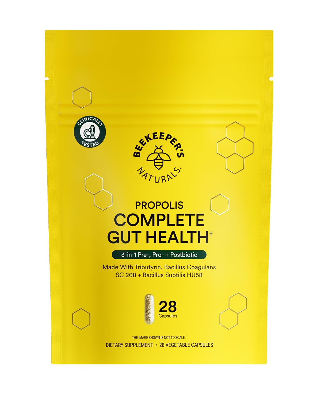 Beekeeper's Naturals Complete Gut Health, 3-in-1 Prebiotic, Postbiotic, Probiotics for Digestive Health & Bloating Relief for Women & Men, Propolis Powered, Gluten-Free Vegan Capsules, 28ct Beekeeper's Naturals buy supplements canada