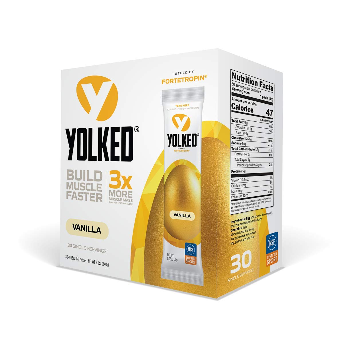 YOLKED - NSF-Certified Muscle Building Supplement - Help Increase Lean Muscle, Reduce Muscle Loss, and Improve Recovery with Fortetropin, 30 Servings YOLKED buy supplements canada