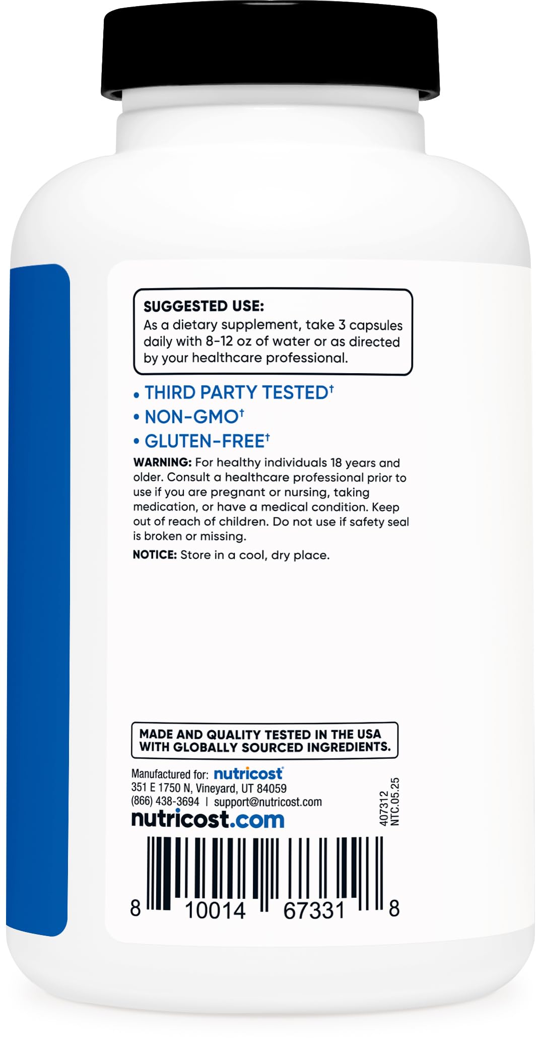 Nutricost Nitric Oxide Booster 2250mg, 180 Capsules - 750mg Per Casule, 60 Servings - Gluten Free and Non-GMO Nutricost buy supplements canada