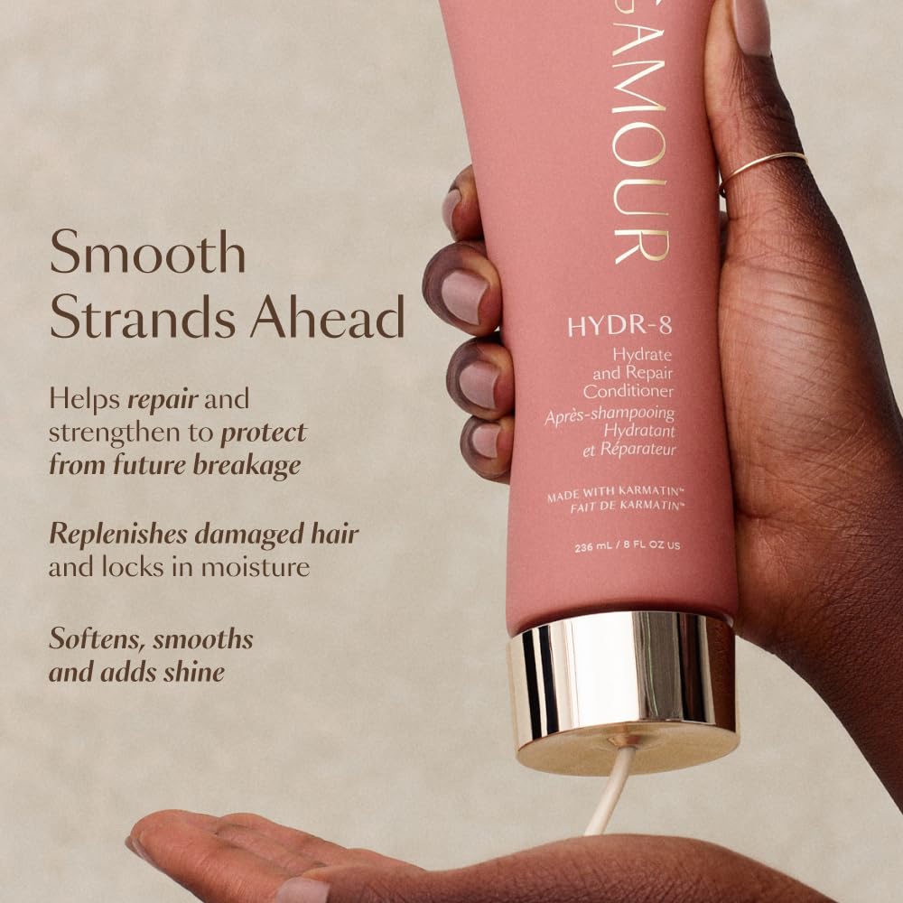 VEGAMOUR HYDR-8 Hydrate and Repair Conditioner - Hydrating Conditioner with Marula Oil, Moringa Oil, Ceramides & Biotin, Natural Conditioner for Dry Hair VEGAMOUR buy supplements canada