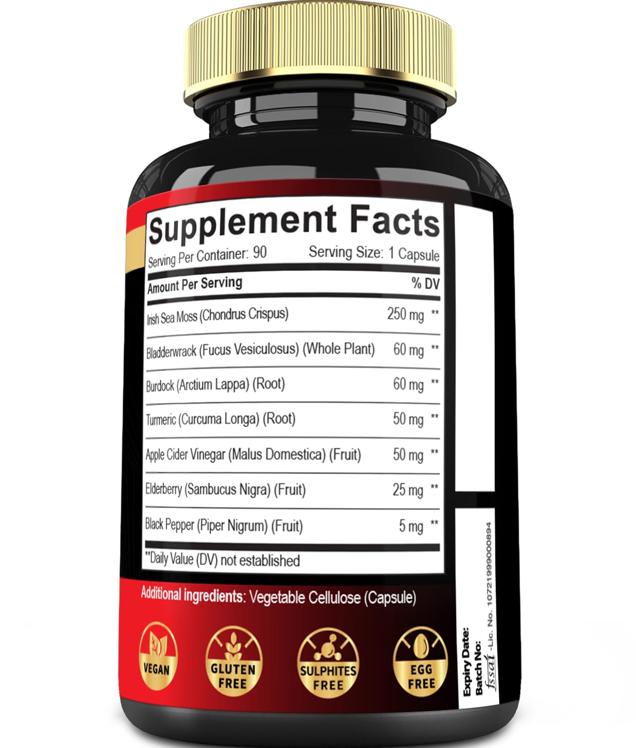 7in1 Irish Sea Moss Capsules 6750 Mg with Organic Bladderwrack & Burdock Root, Turmeric, Apple Cider Vinegar - Raw Seamos Pills for Hair, Skin, Thyroid Healths - 90 Caps for 3-Month Supply Mecisco buy supplements canada